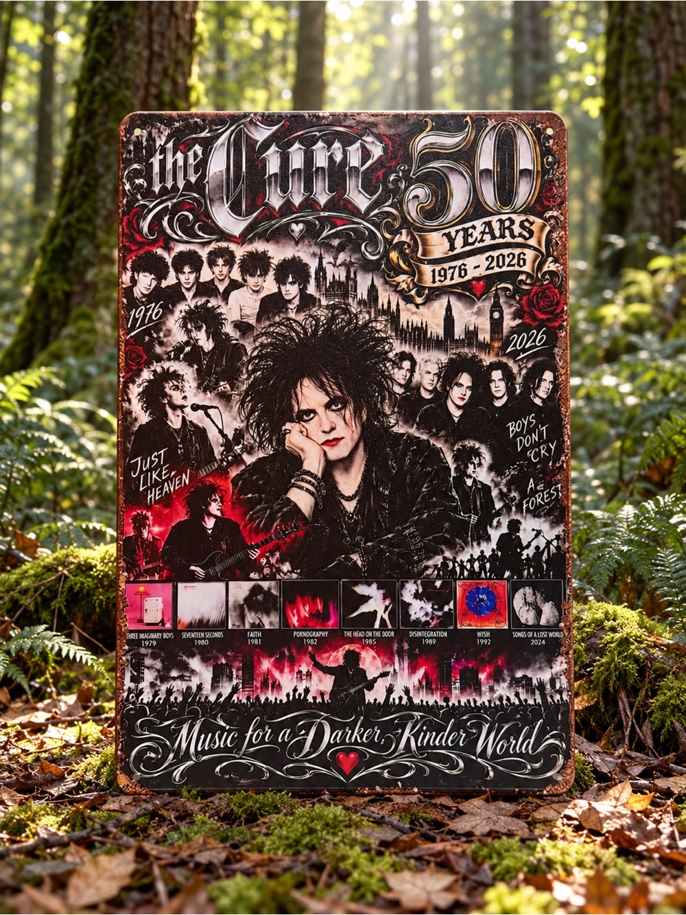 The Cure 50 Years Commemorative Art Poster - Black & Red
